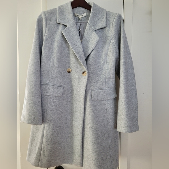 Gray Double-Breasted Women's Coat Annick Xl - Picture 8 of 11